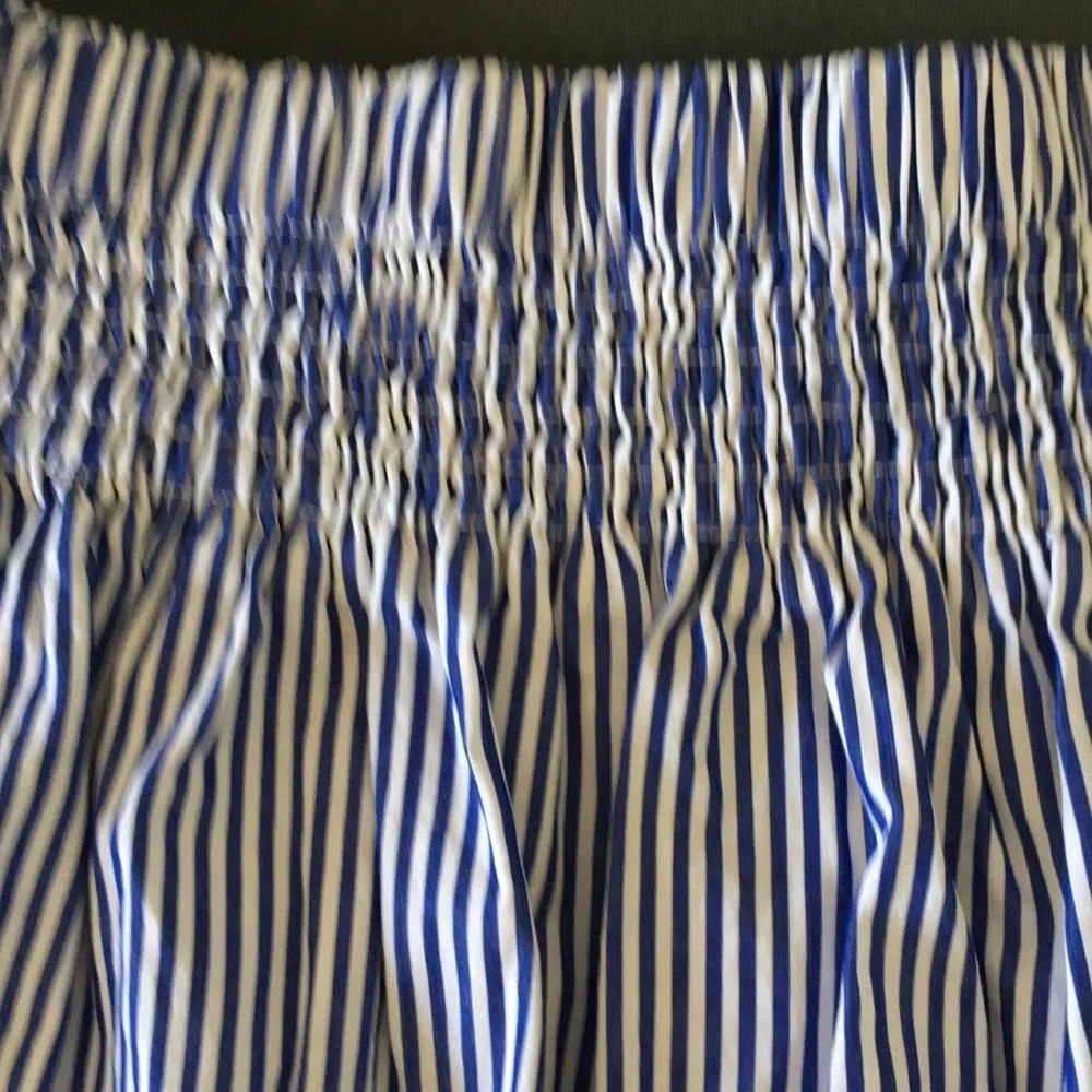 Tuckernuck Inslee blue and white striped off shoulder tunic blouse top S - Picture 8 of 14